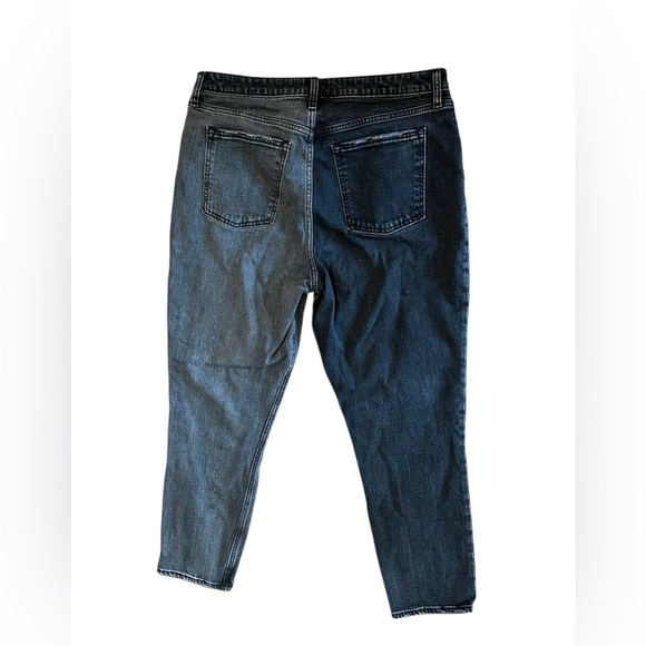 Abercrombie & Fitch Skinny High Rise Curve Love Black Two-tone Jeans Size 14 R - Picture 2 of 5